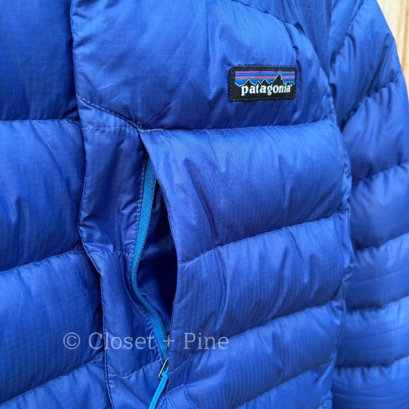 Patagonia Hi-Loft Down Hoody Jacket Cobalt‎ Blue Size XS Puffer Hooded 600 Fill - Picture 7 of 16